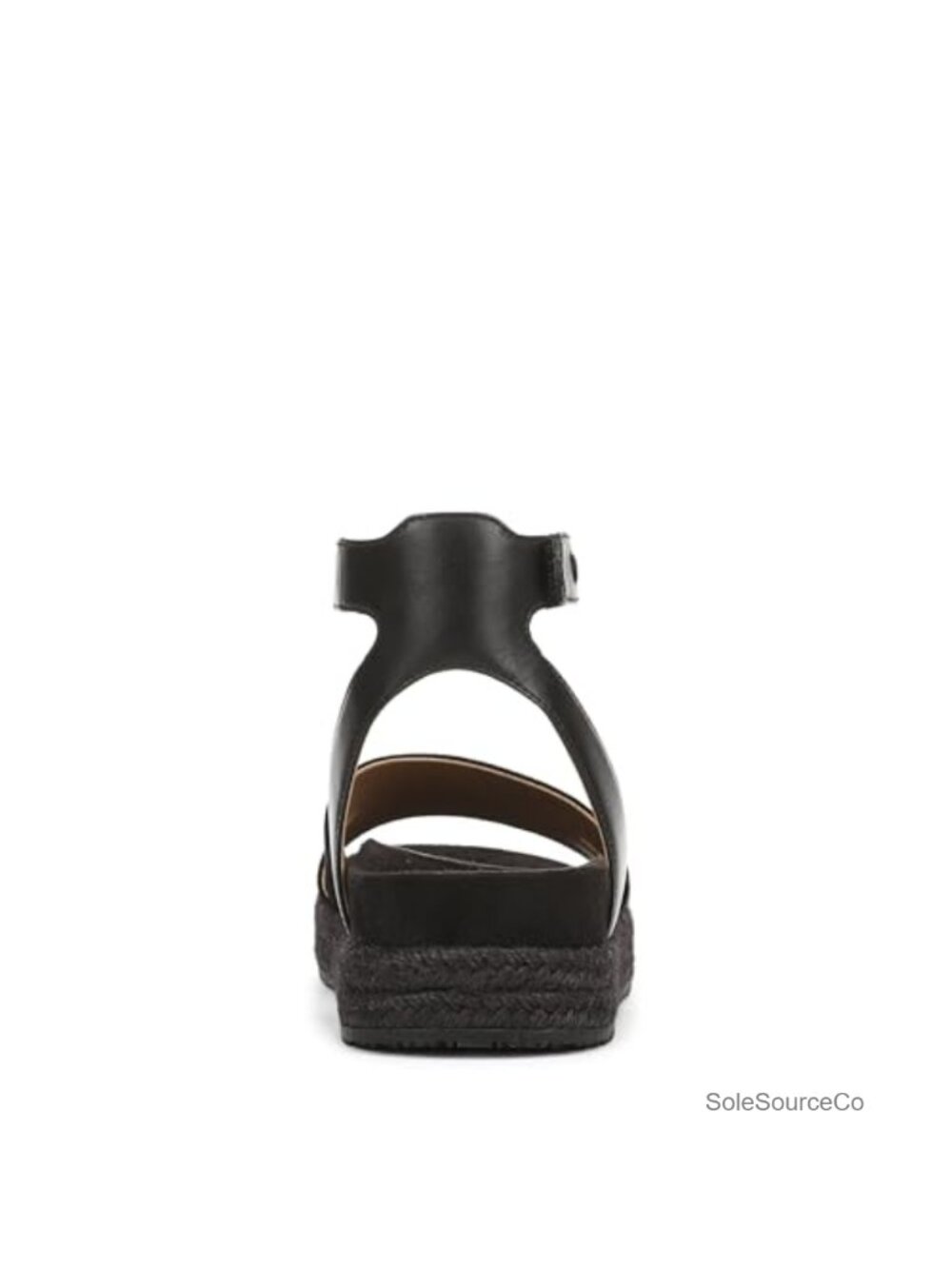 Vionic Yucca Espadrille Wedge Sandals Black Suede Ankle Strap Platform 1.75" - Picture 6 of 6